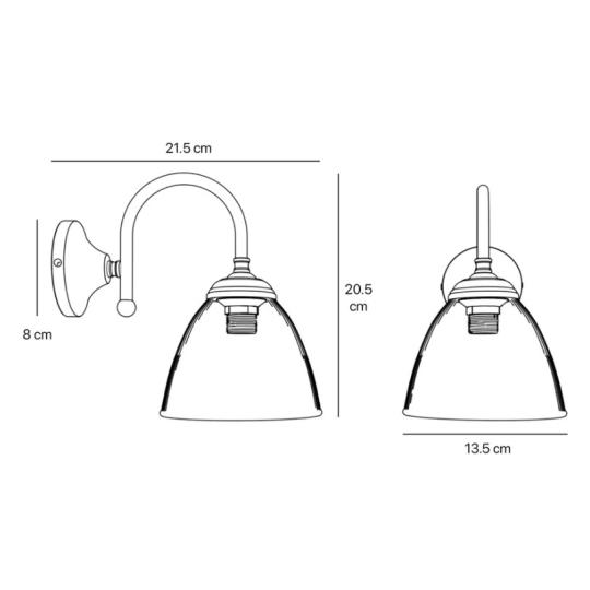 klasicka anticka mosadzna elegantna sklena nastenna lampa bronzova farba spalna nastenne svietidlo lampa kuchyna stredomorske lampy tradicna rustikalna mosadzna lampa lameridiana lamparen budapest 2.jpg